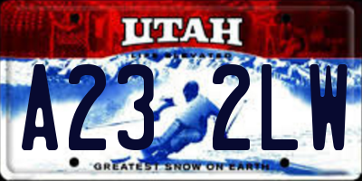 UT license plate A232LW