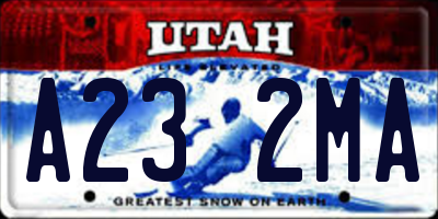 UT license plate A232MA