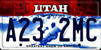 UT license plate A232MC
