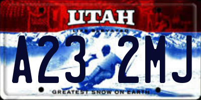 UT license plate A232MJ