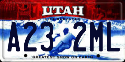 UT license plate A232ML