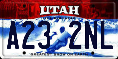 UT license plate A232NL