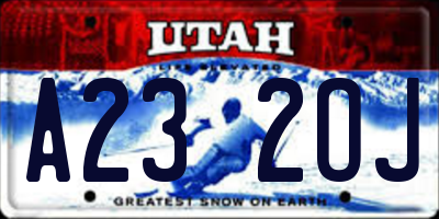 UT license plate A232OJ