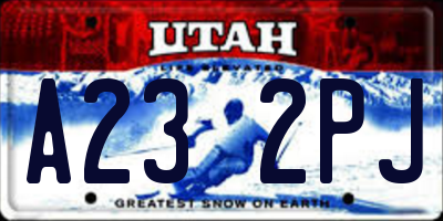 UT license plate A232PJ