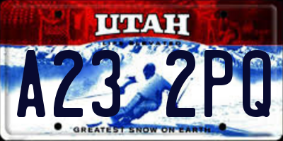 UT license plate A232PQ
