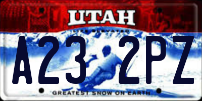 UT license plate A232PZ