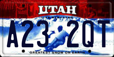 UT license plate A232QT