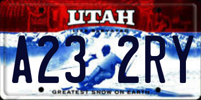 UT license plate A232RY