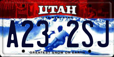 UT license plate A232SJ