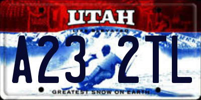 UT license plate A232TL