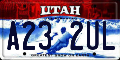 UT license plate A232UL