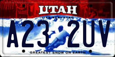 UT license plate A232UV