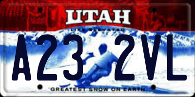 UT license plate A232VL