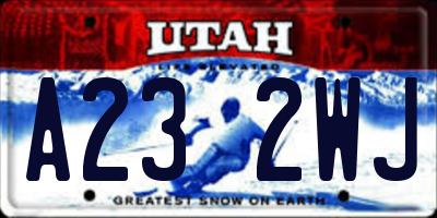 UT license plate A232WJ