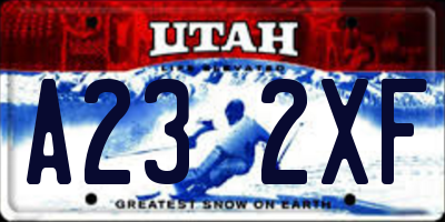 UT license plate A232XF