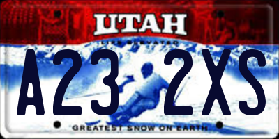 UT license plate A232XS