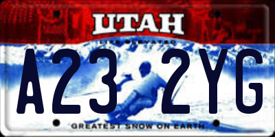 UT license plate A232YG