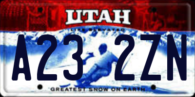 UT license plate A232ZN