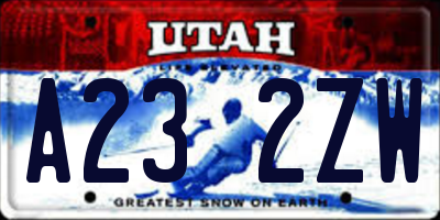 UT license plate A232ZW