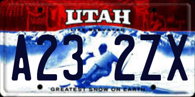 UT license plate A232ZX