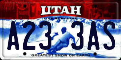 UT license plate A233AS
