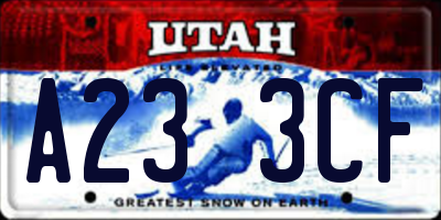 UT license plate A233CF