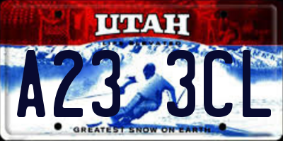 UT license plate A233CL