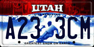 UT license plate A233CM