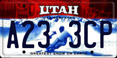 UT license plate A233CP