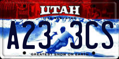 UT license plate A233CS