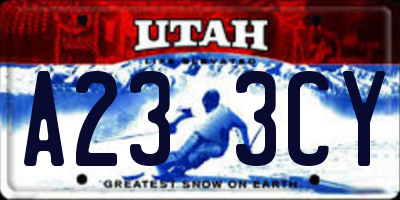 UT license plate A233CY