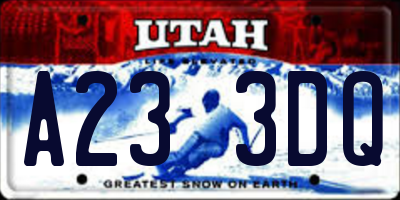UT license plate A233DQ