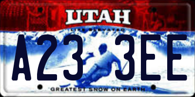 UT license plate A233EE