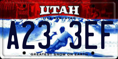 UT license plate A233EF