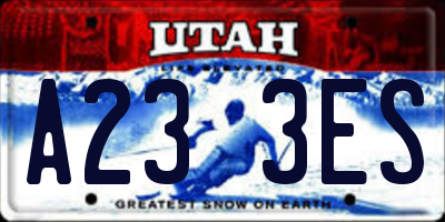 UT license plate A233ES