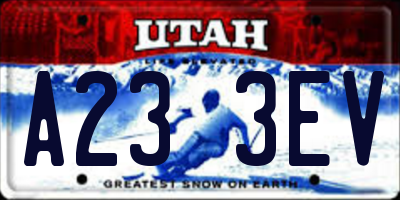 UT license plate A233EV