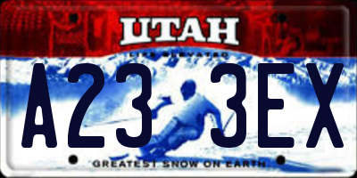UT license plate A233EX