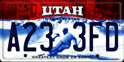 UT license plate A233FD