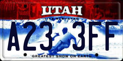 UT license plate A233FF