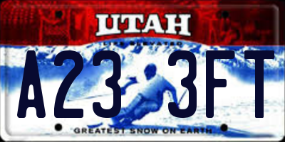 UT license plate A233FT