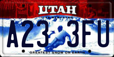 UT license plate A233FU