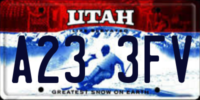 UT license plate A233FV