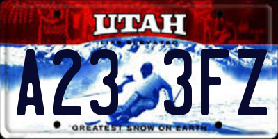 UT license plate A233FZ