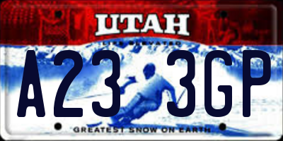 UT license plate A233GP