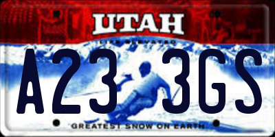 UT license plate A233GS
