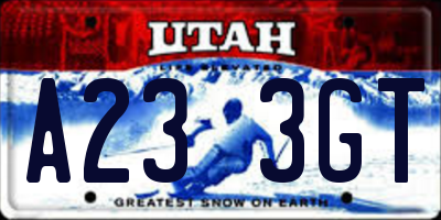 UT license plate A233GT