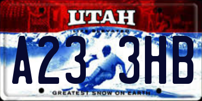 UT license plate A233HB