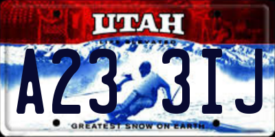 UT license plate A233IJ