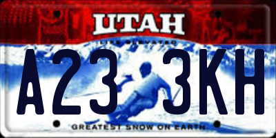UT license plate A233KH