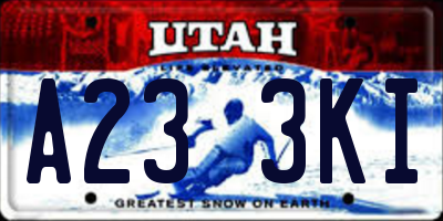 UT license plate A233KI